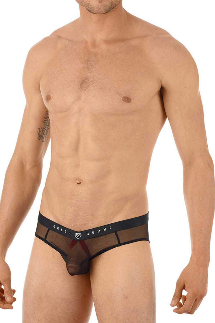 Gregg Homme Black Erotik Ultra Sheer Mesh C-Ring Brief
