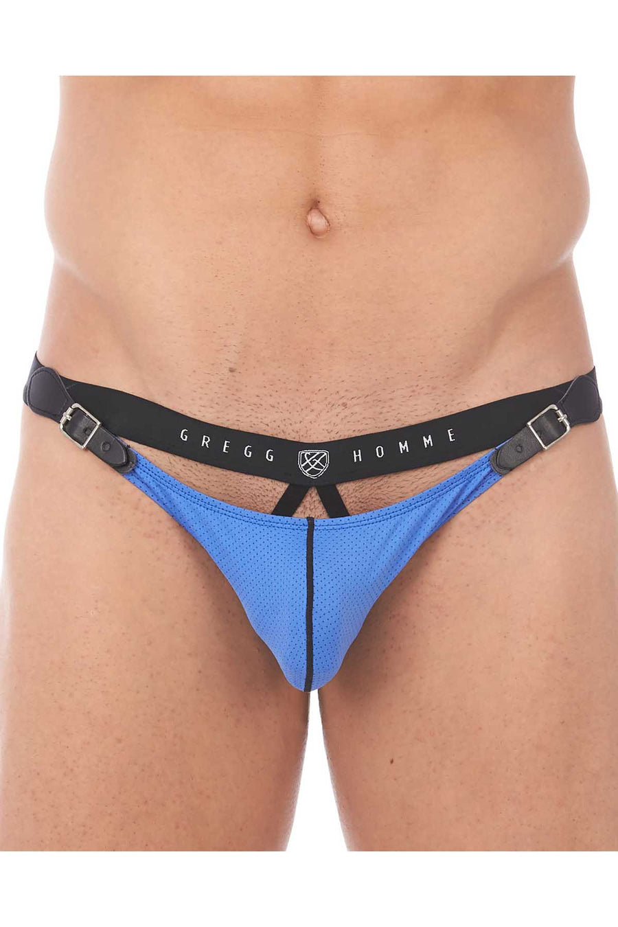 Gregg Homme Blue Chaser C-Ring Detachable Pouch Thong