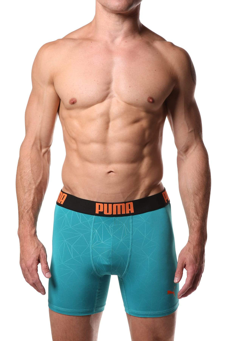 PUMA Teal Geometric Print Boxer Brief