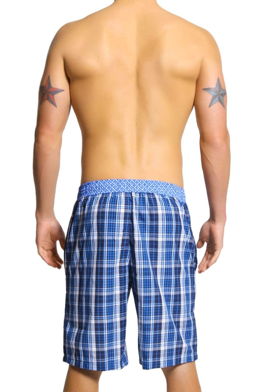 English Laundry Blue Plaid Drawsting Short