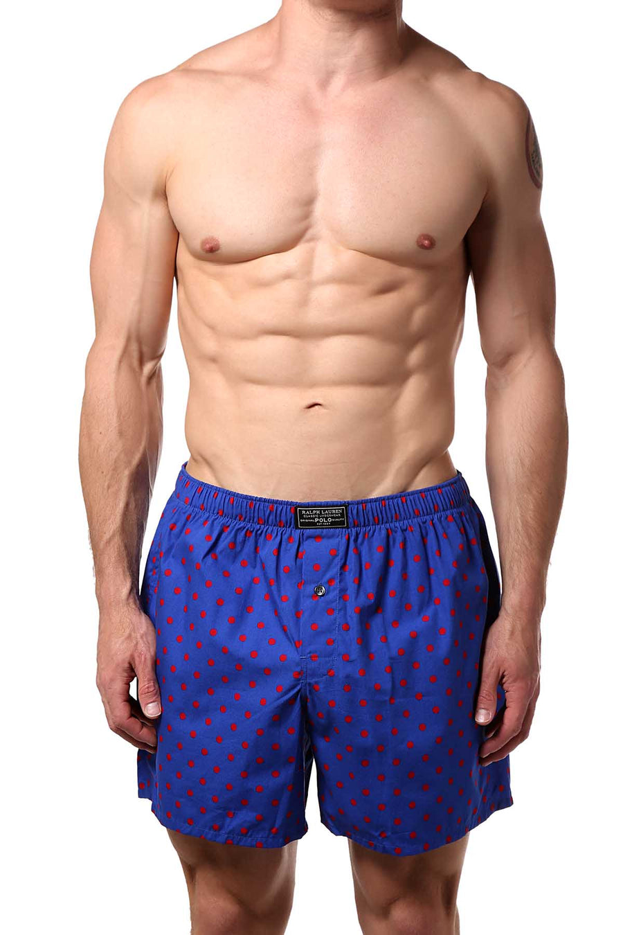 Polo Ralph Lauren Blue/Red Polka Dot Classic-Fit Woven Boxer Short