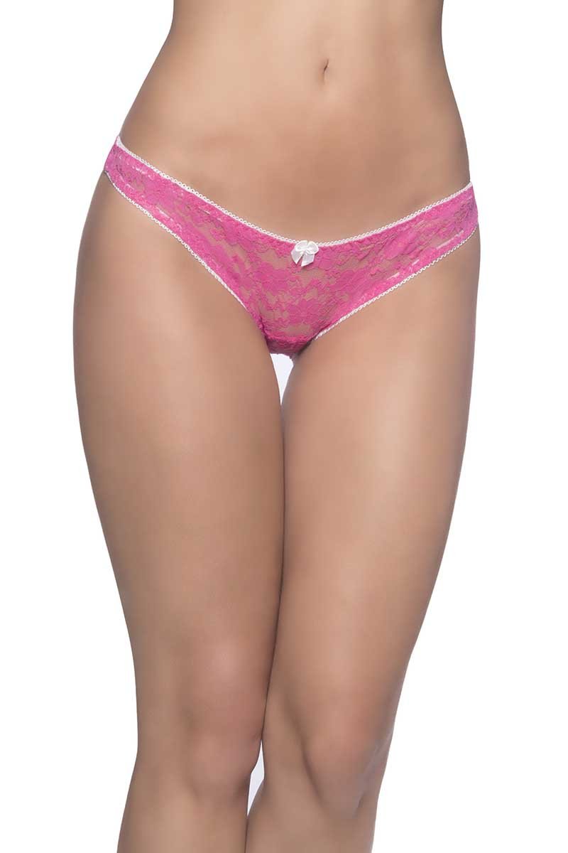 Oh La La Cheri Pink & White Open Back Panty