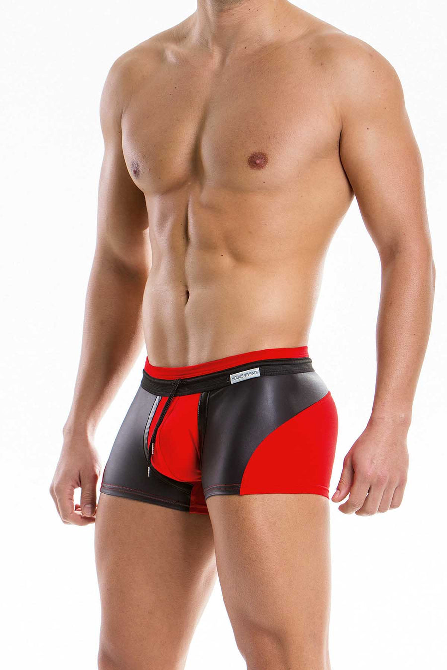 Modus Vivendi Black/Red Leather-Look Blend Boxer