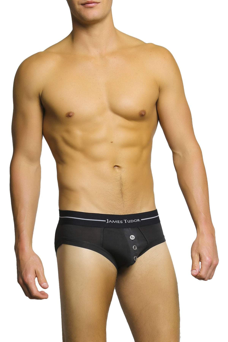 James Tudor Black Button Fly Brief
