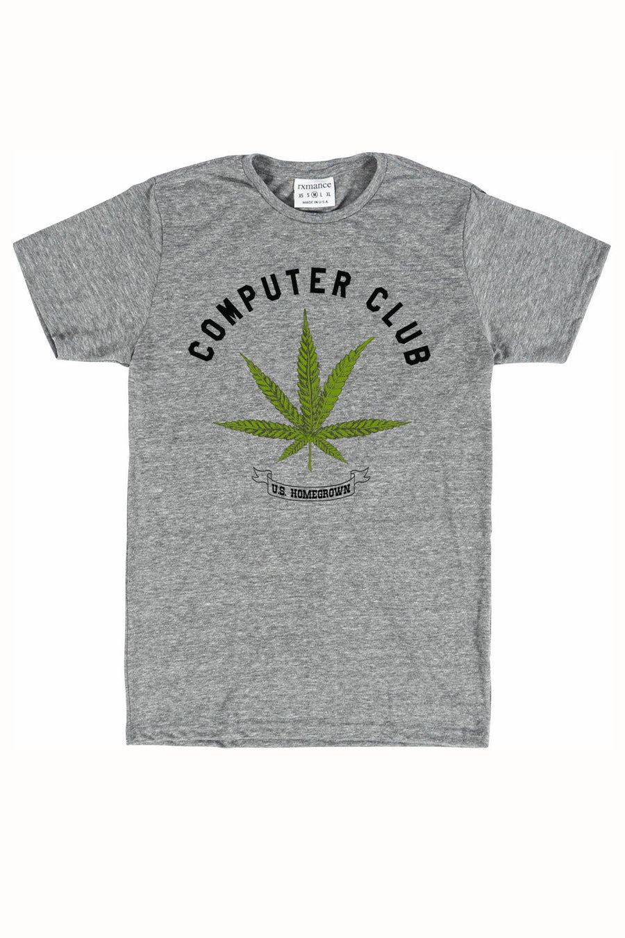 Rxmance Unisex Grey Computer Club Crew Tee