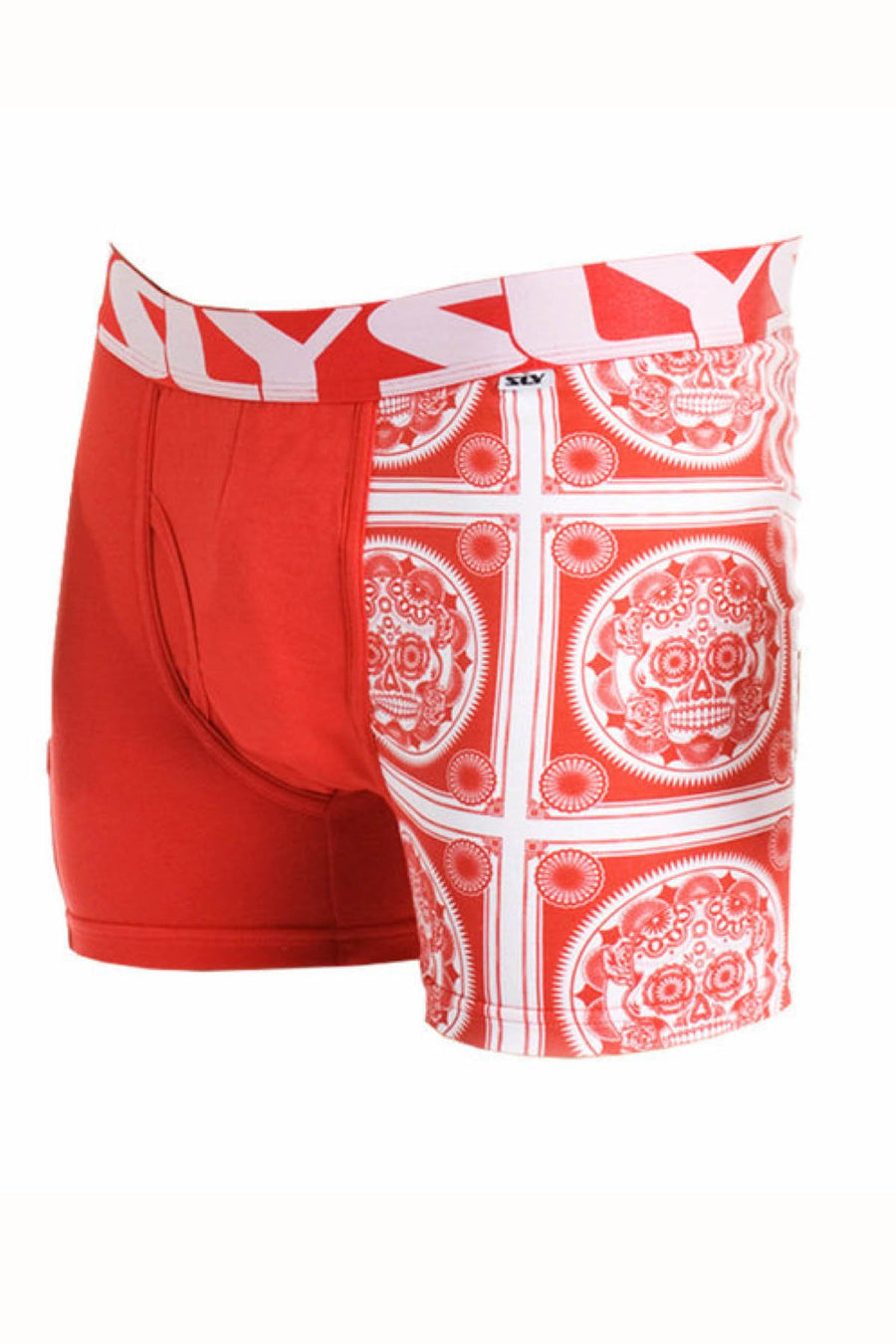 Sly Red Sugar Skull Boxer Brief