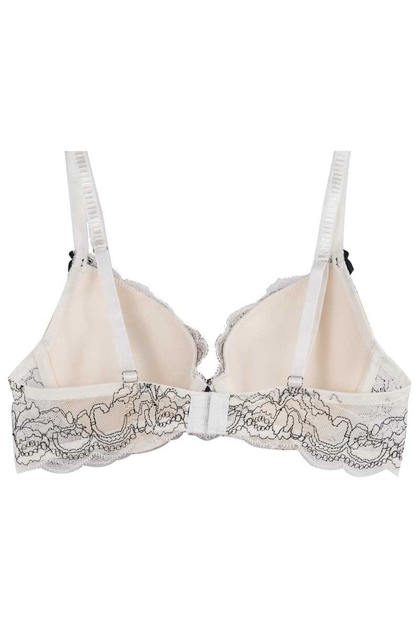 Catherine Malandrino White Corded Lace Demi Bra