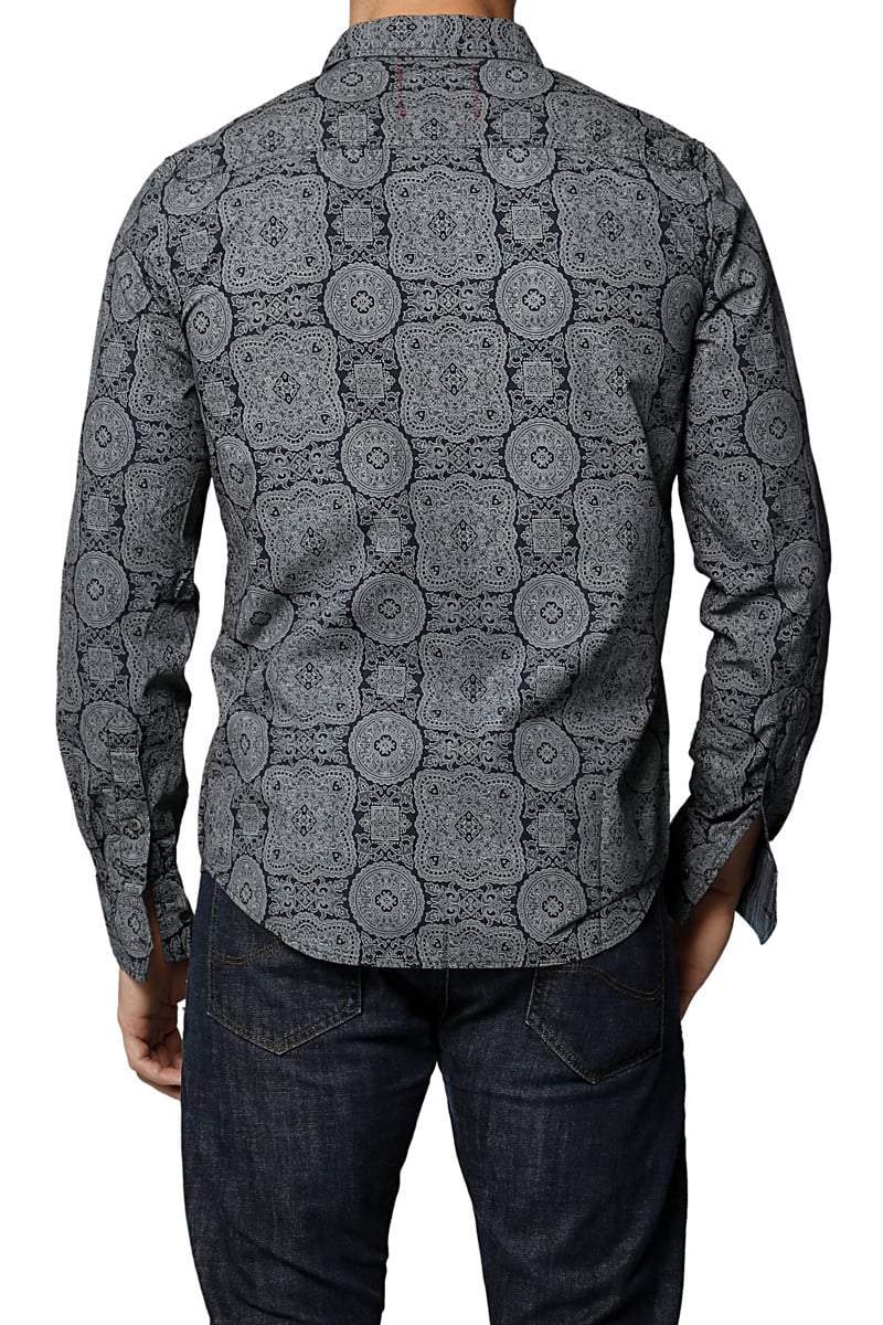 VintageRed Ink-Print India L/S Button-Up
