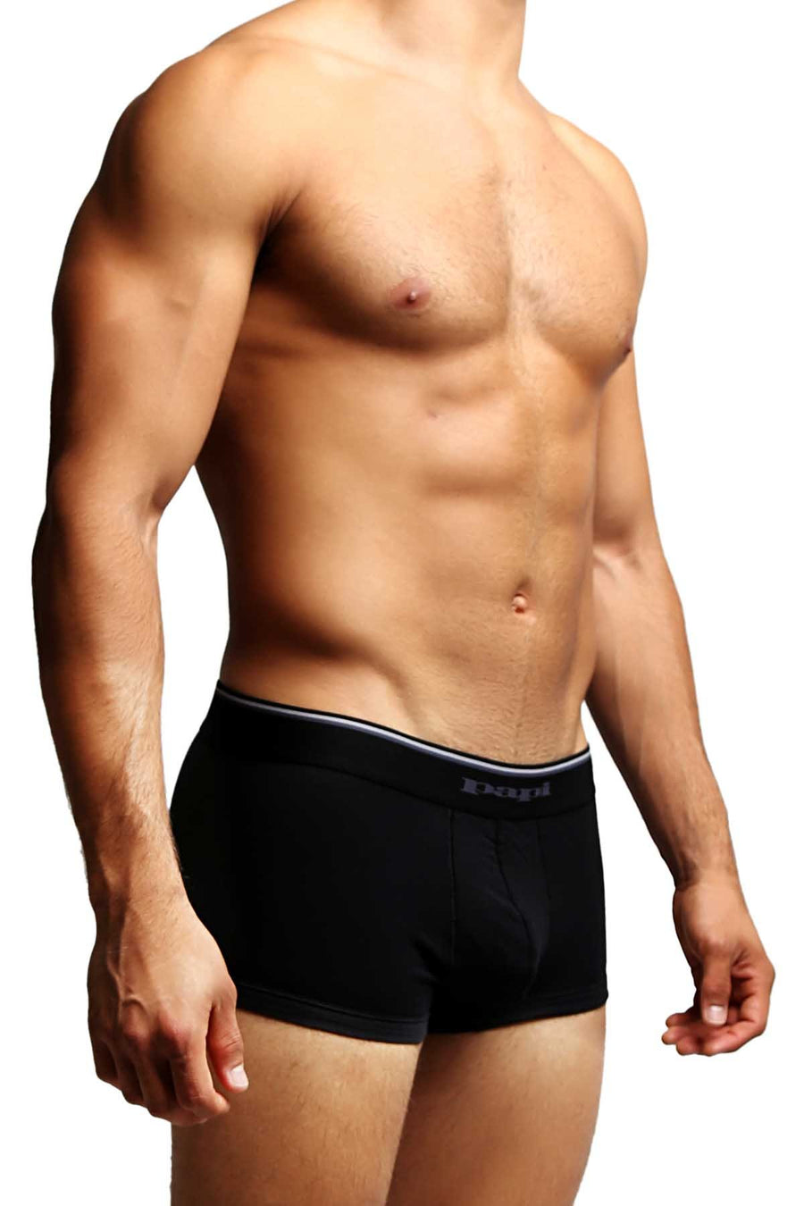 2-Pack Black & Grey Stripes Stretch Brazilian Trunks