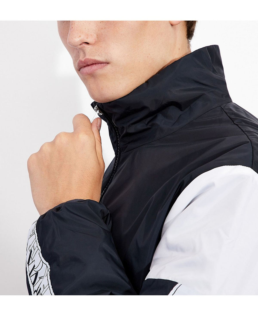 A|x Armani Exchange | Sleeve Logo Stripe Zip-up Navy/White
