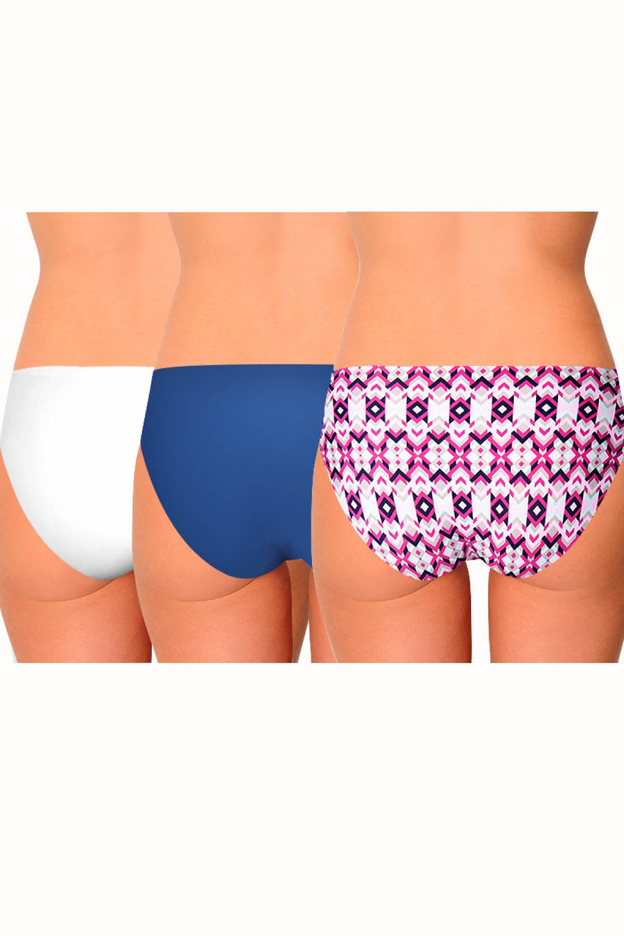 AQS 3Pk Geometric Laser Cut Bikini Brief
