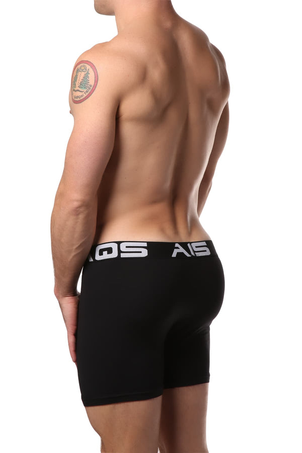 AQS Black/Grey/White Stripe Boxer Brief 3-Pack