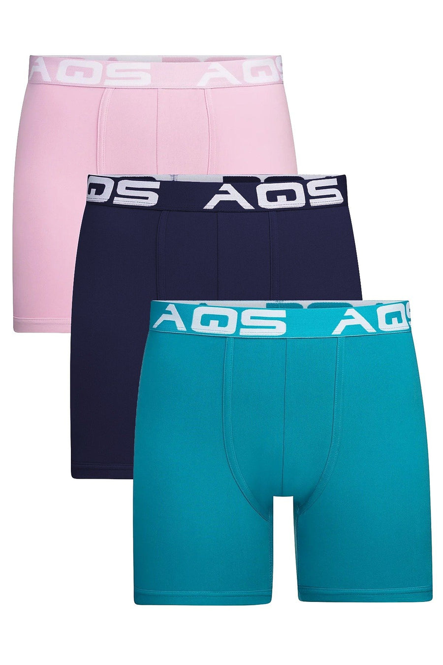 AQS Navy/Teal/Pink Boxer Brief 3-Pack