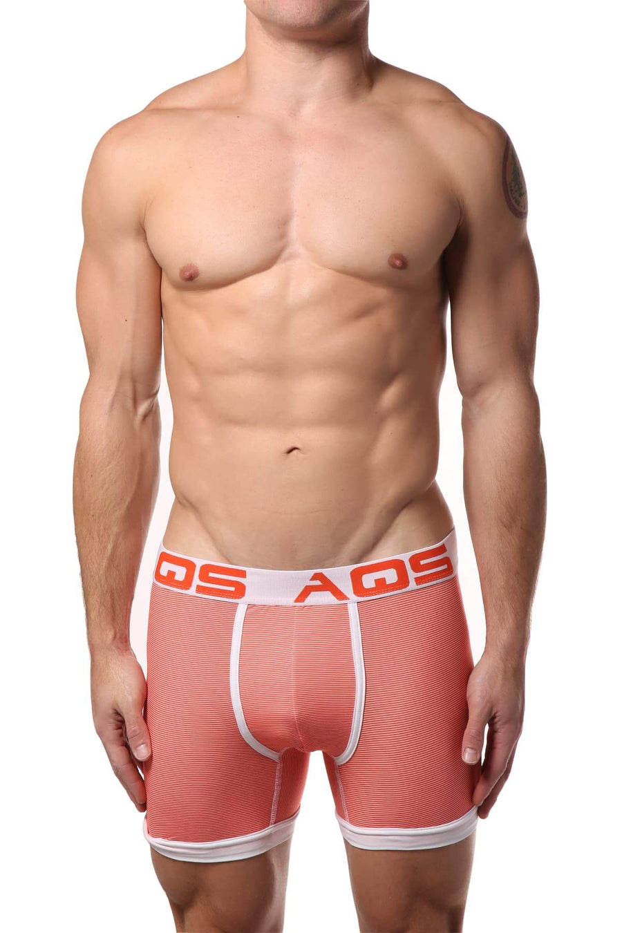 AQS White/Orange/Light Blue Striped Boxer Brief 3-Pack