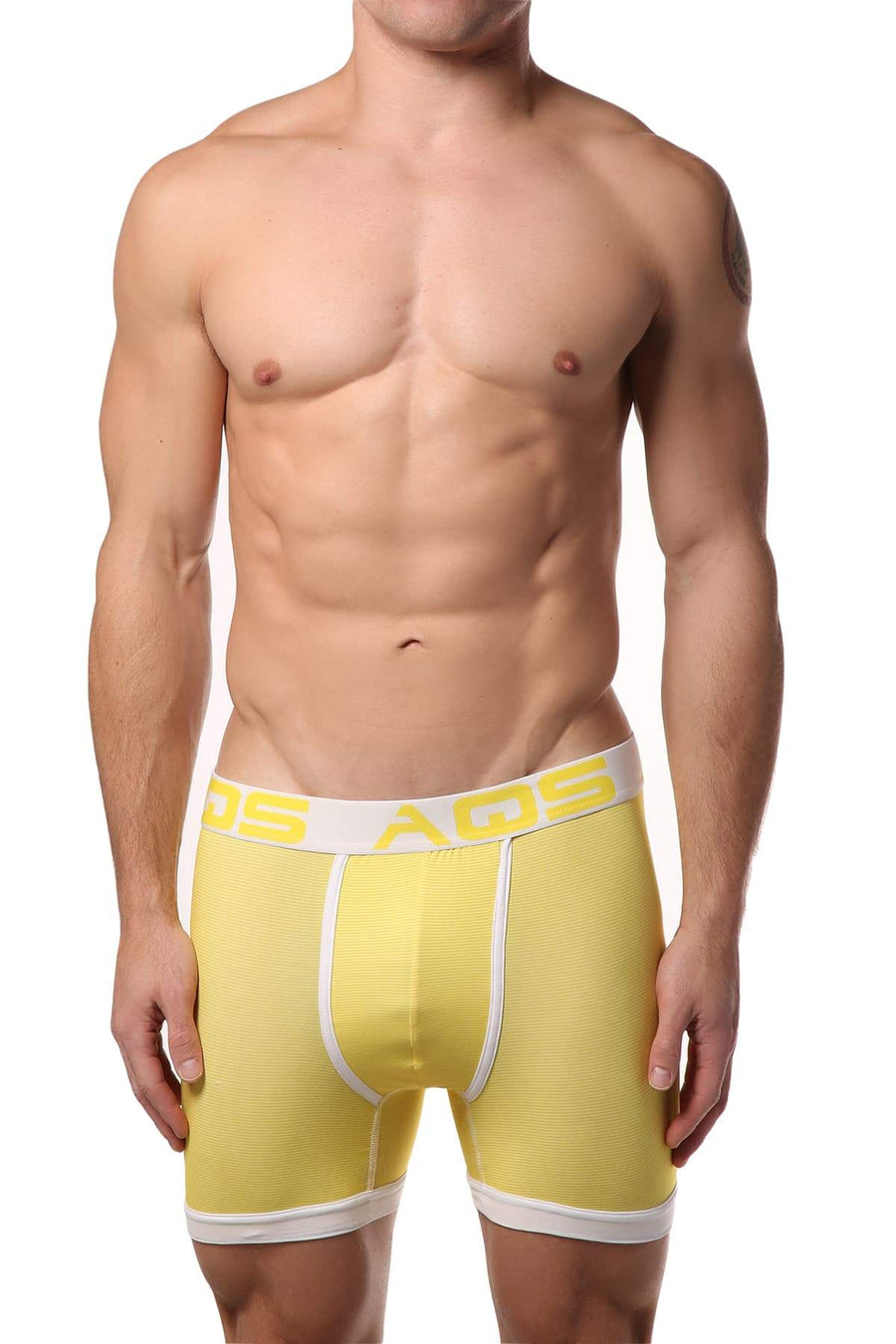 AQS White/Turquoise/Yellow Striped Boxer Brief 3-Pack