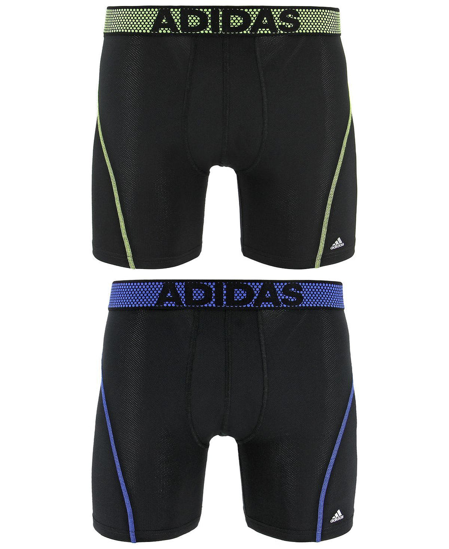Adidas 2-pk. Sport Performance Climacoolboxer Briefs Black/ Solar Yellow Black/ Hi Res Blue