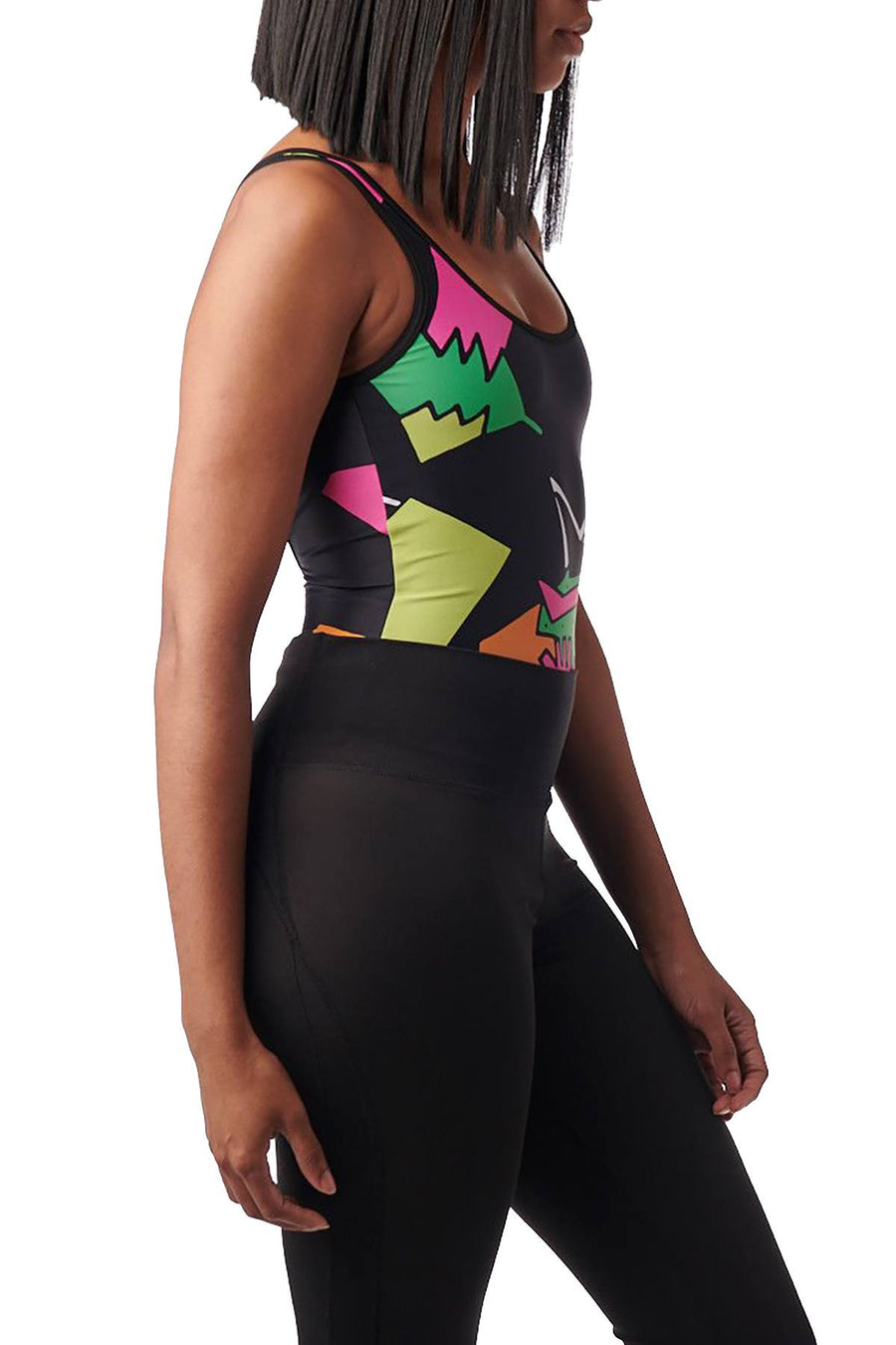 Adidas Black/Pink Collective Memories Printed Bodysuit
