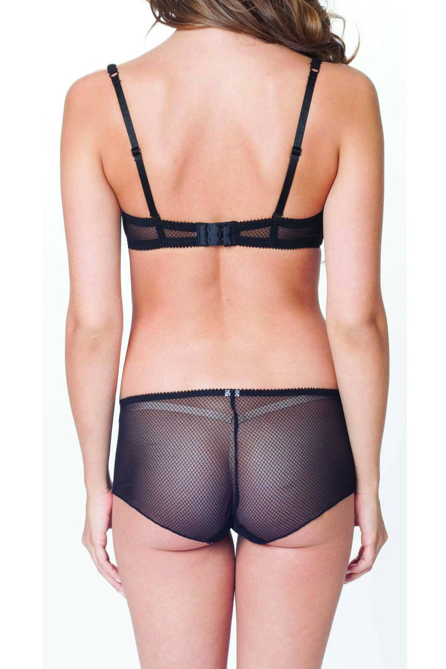 Affinitas Black Coco Embroidered Balconette Bra
