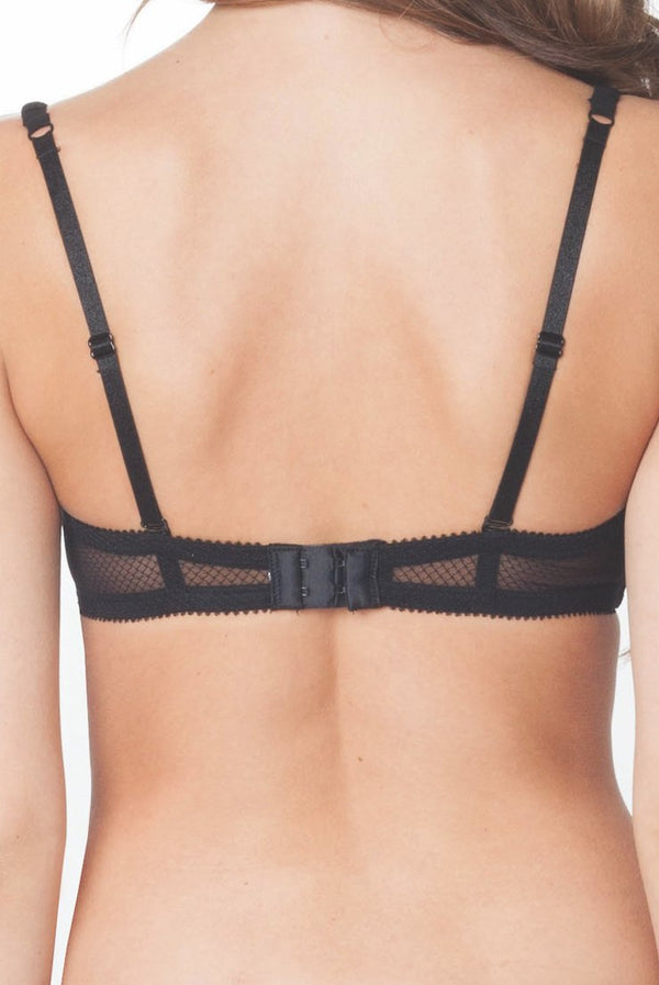 Affinitas Black Coco Embroidered Balconette Bra