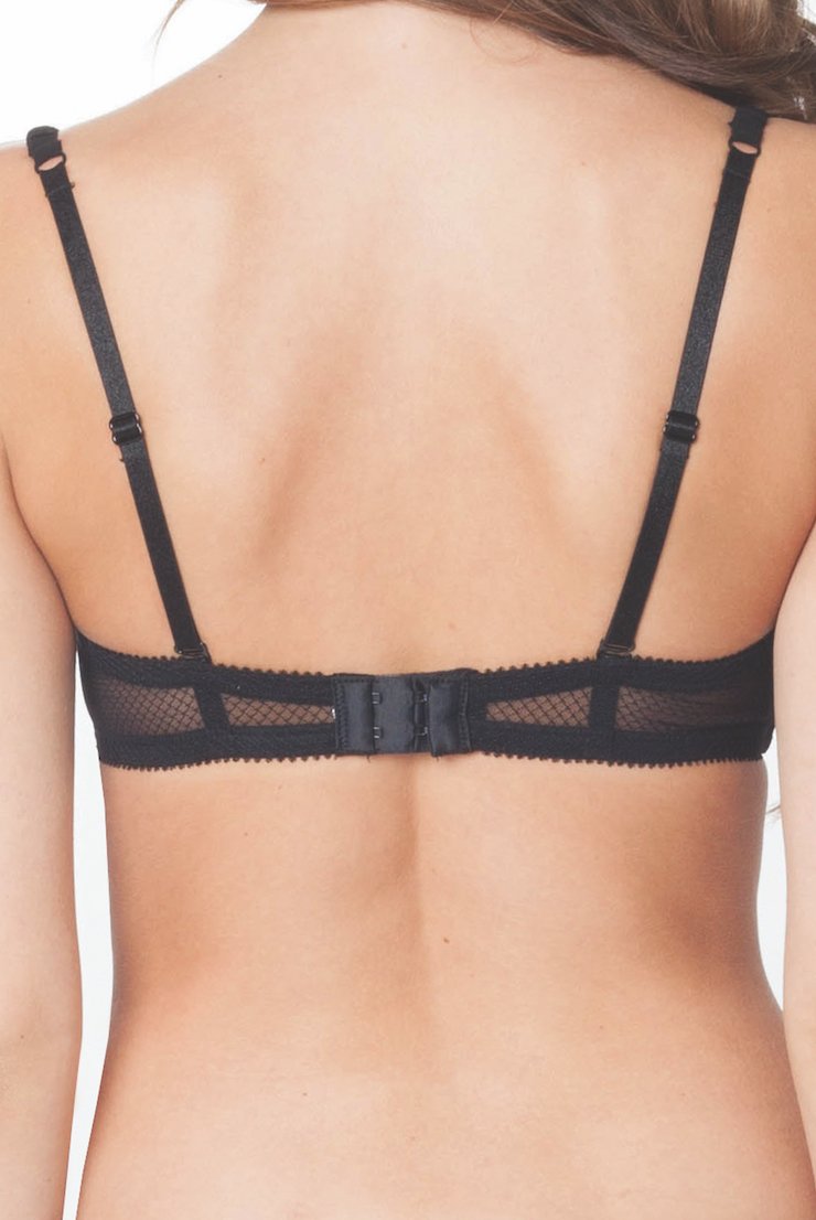 Affinitas Black Coco Embroidered Balconette Bra