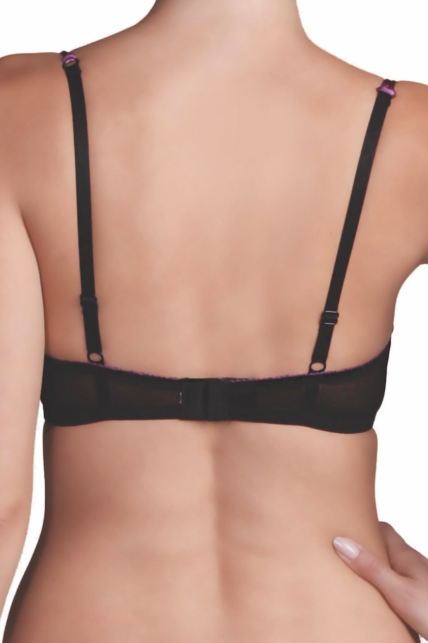 Affinitas Georgina Black & Violet Wire Bra