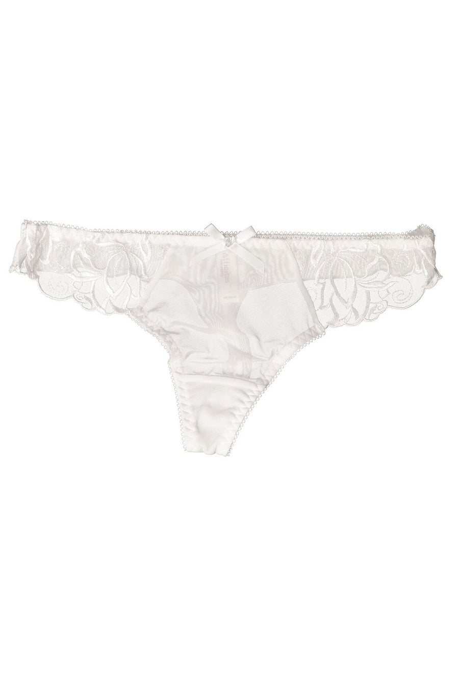 Affinitas White Mesh/Lace Thong