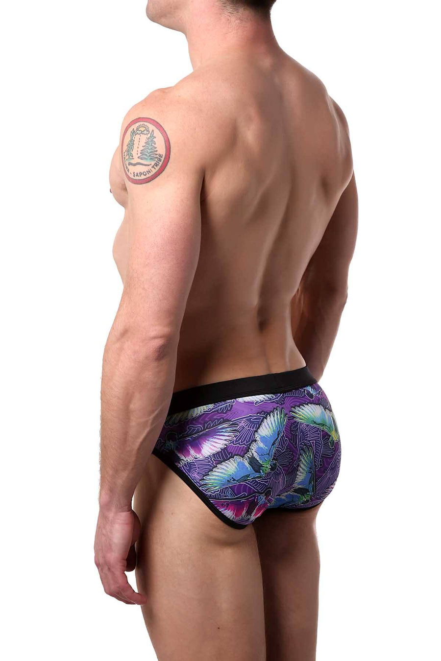 Alexander Cobb Black/Purple Wings Swim Brief