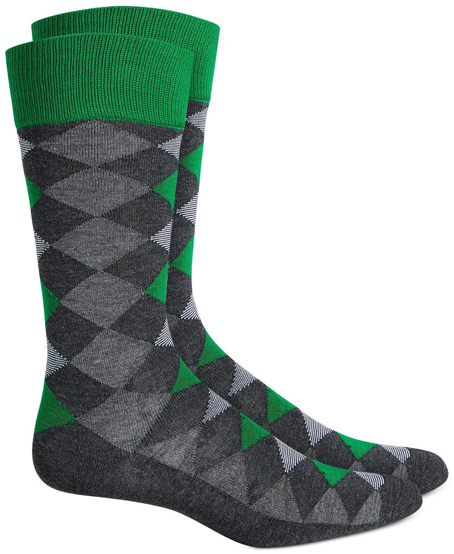 Alfani Argyle Socks Grey Green