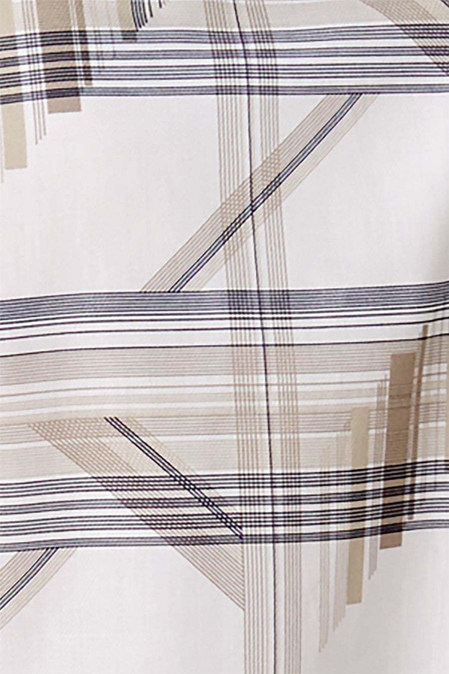 Alfani Bright White/Beige Grid-Print Shirt