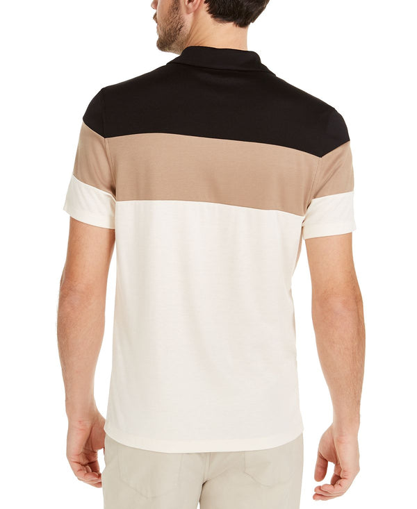 Alfani Colorblocked Polo Shirt Sand