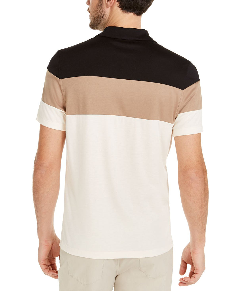 Alfani Colorblocked Polo Shirt Sand