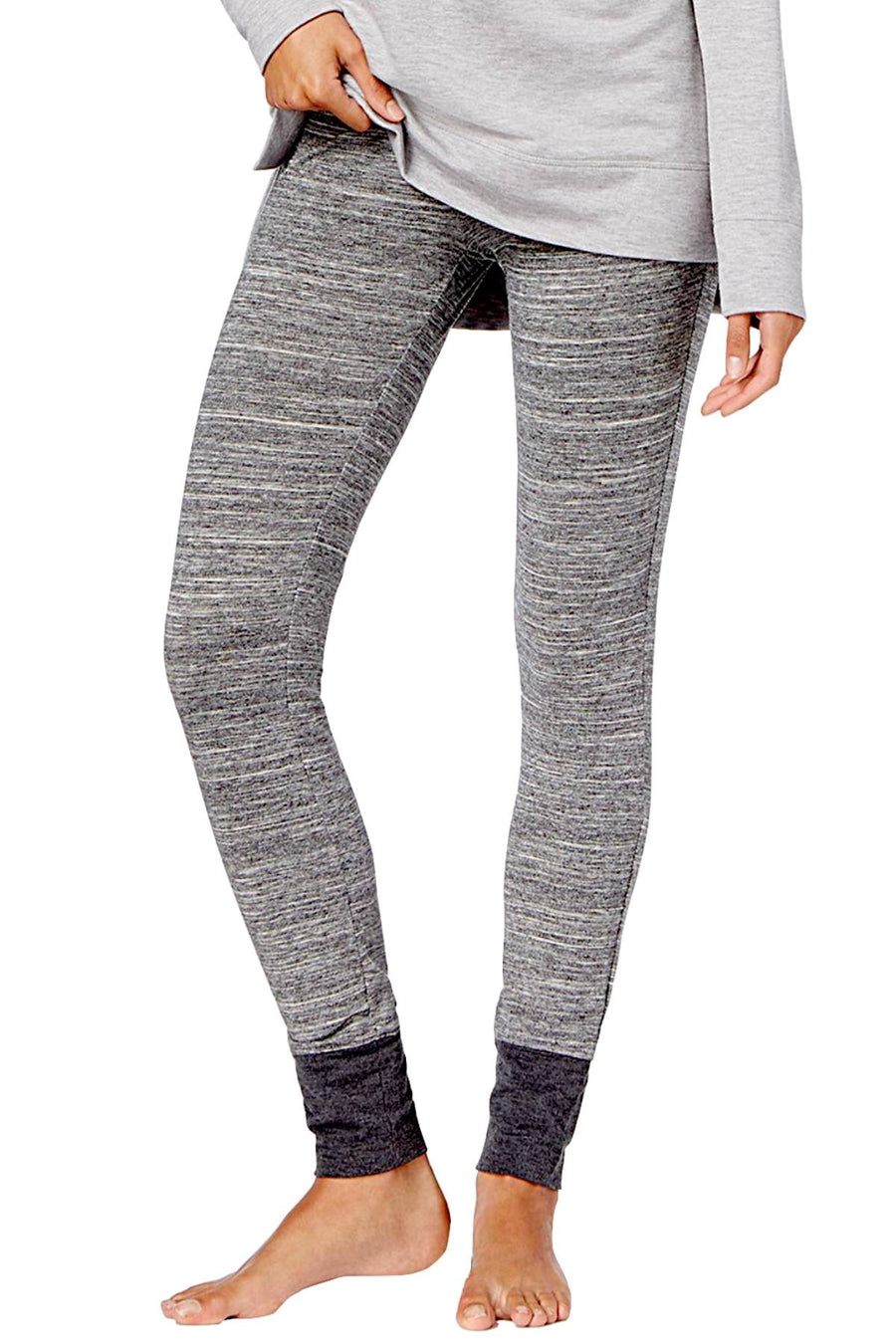 Alfani Intimates Charcoal-Grey Space-Dye Printed Jogger Pajama Pant