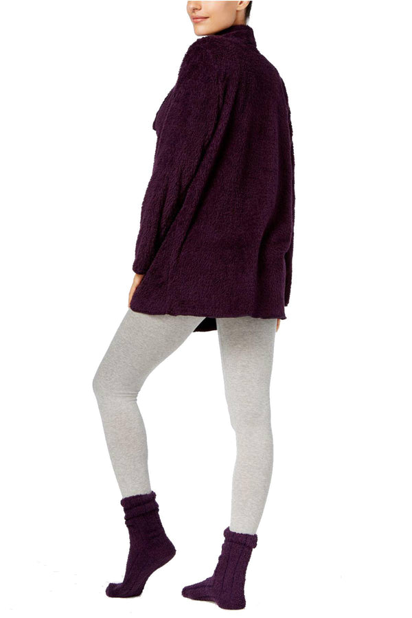 Alfani Marled Cozy Wrap/ Socks Set in Dark Fig