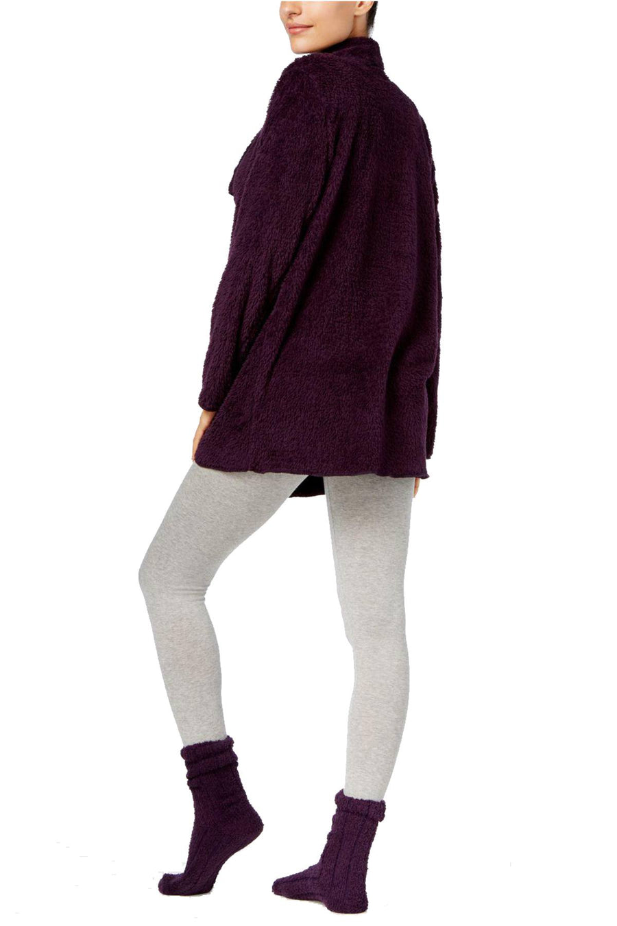 Alfani Marled Cozy Wrap/ Socks Set in Dark Fig