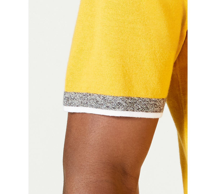 Alfani Short-sleeve Mock Neck Sweater Sparkling Gold