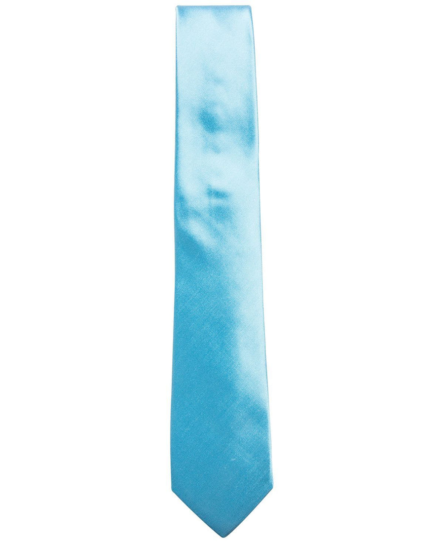 Alfani Solid Silk Slim Tie Aqua