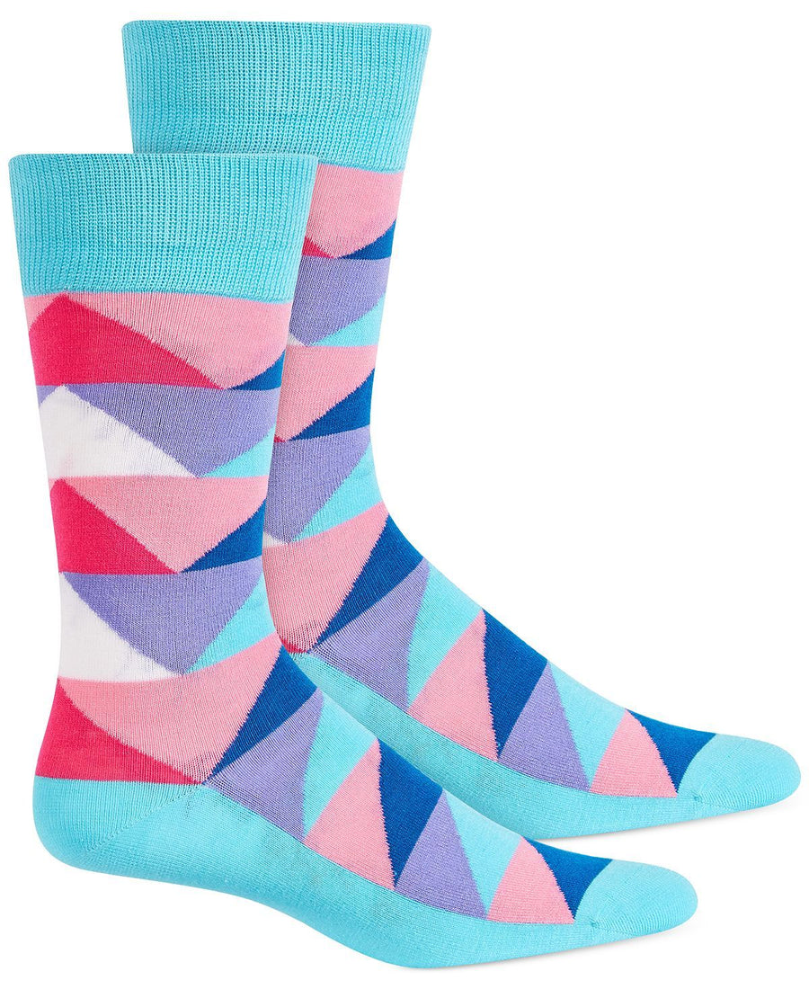 Alfani Triangle Socks Aqua Pink