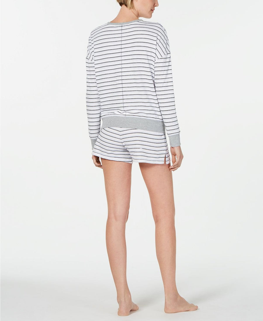 Alfani Ultra Soft Crewneck Top in Varsity Stripe White