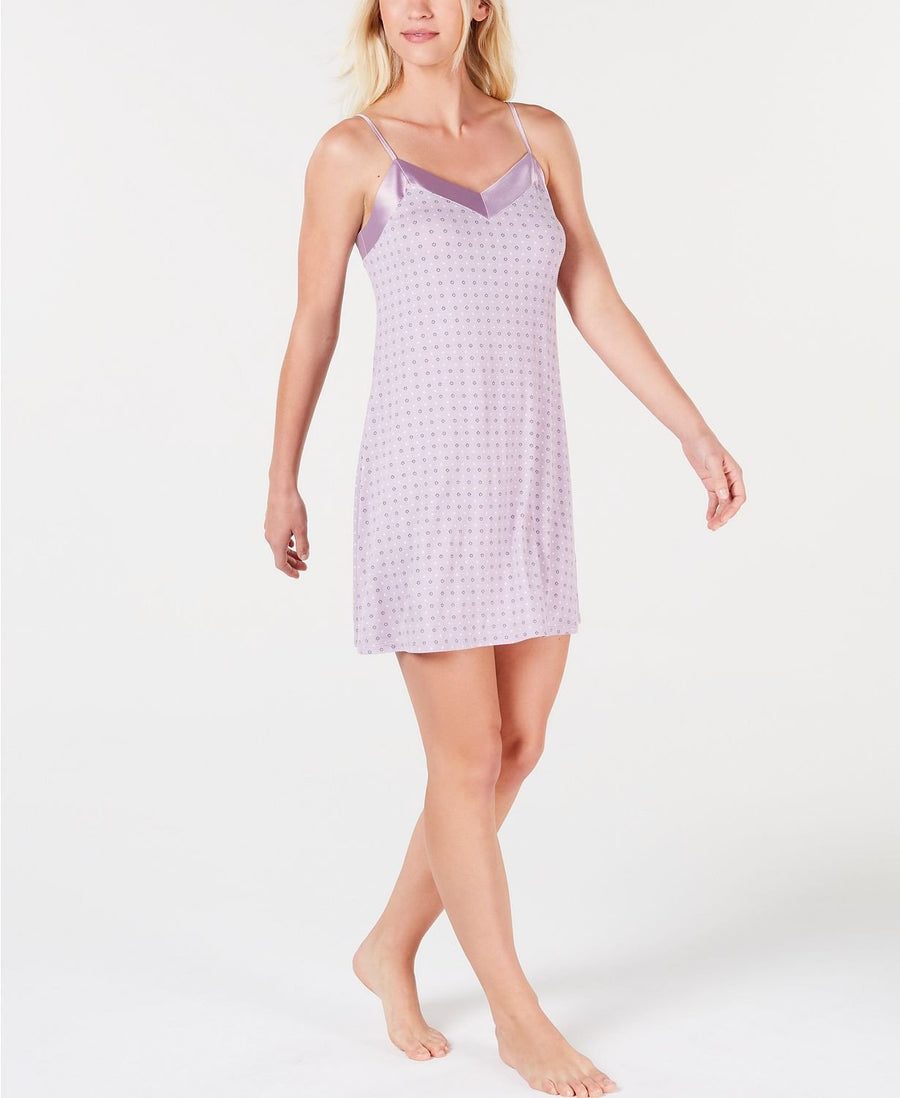 Alfani Ultra Soft Satin Trim Knit Chemise in Lavender Jewel