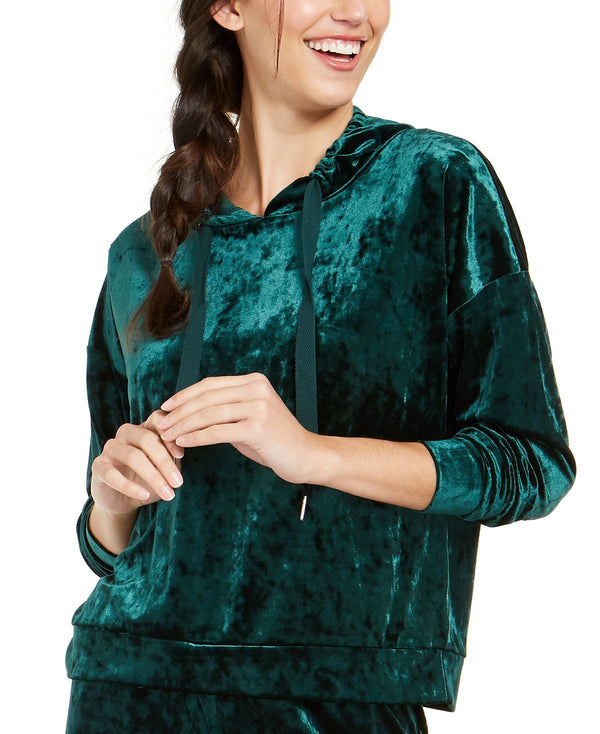 Alfani Velvet Sleep Hoodie Pine Velvet