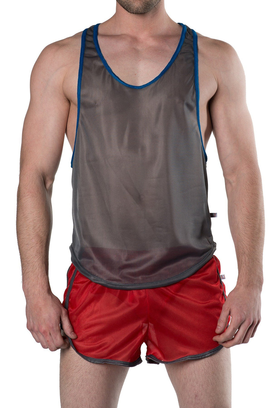 American Jock Grey/Royal Athletics Muscle Tee