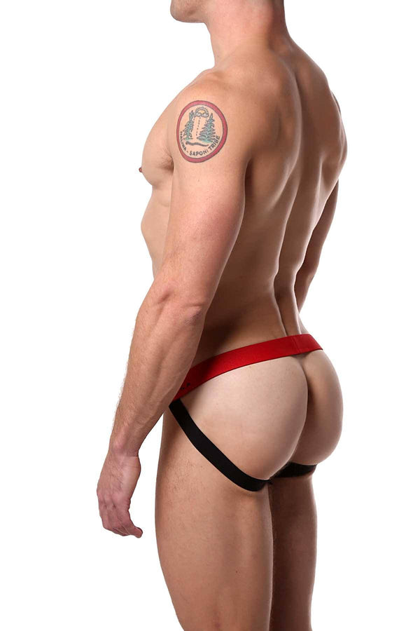 American Jock Heather-Grey/Red Varsity Jockstrap