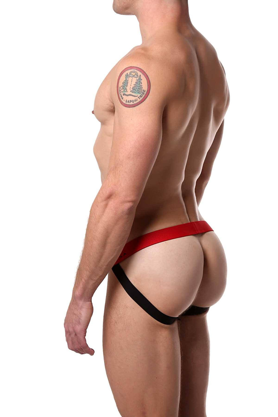 American Jock Heather-Grey/Red Varsity Jockstrap