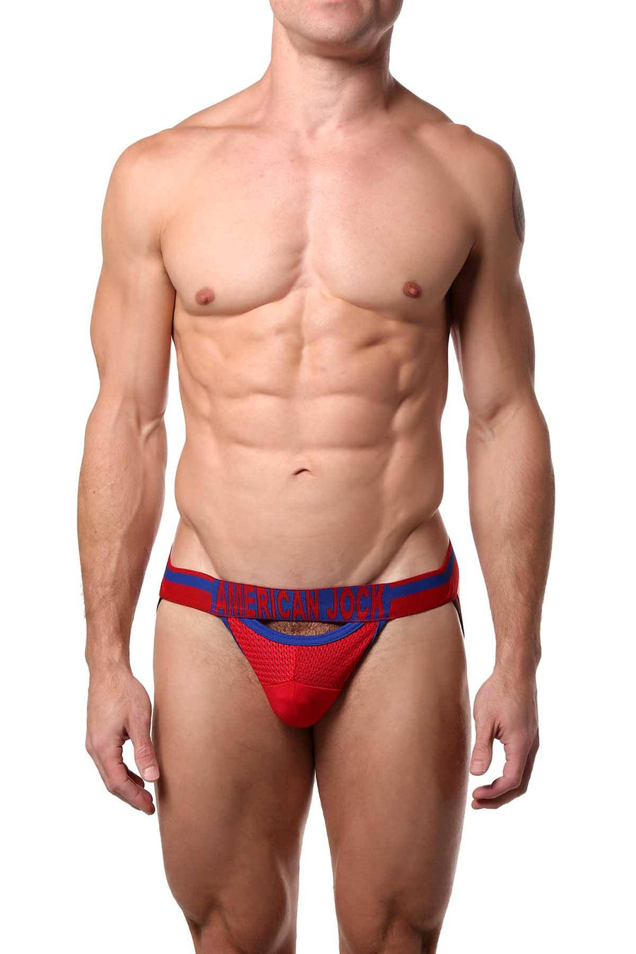 American Jock Red/Royal Athletic Aero Jockstrap