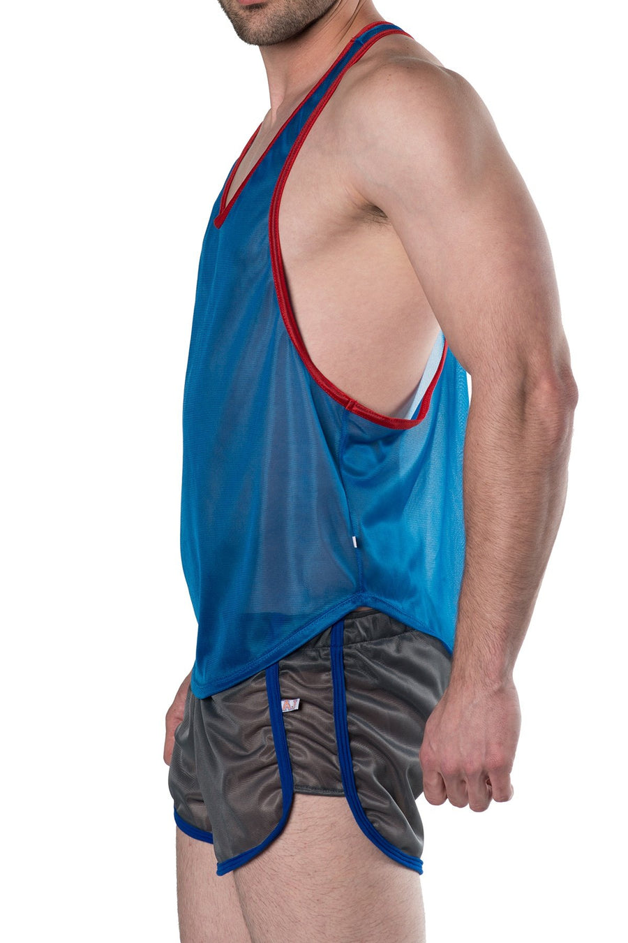 American Jock Royal/Red Athletics Muscle Tee