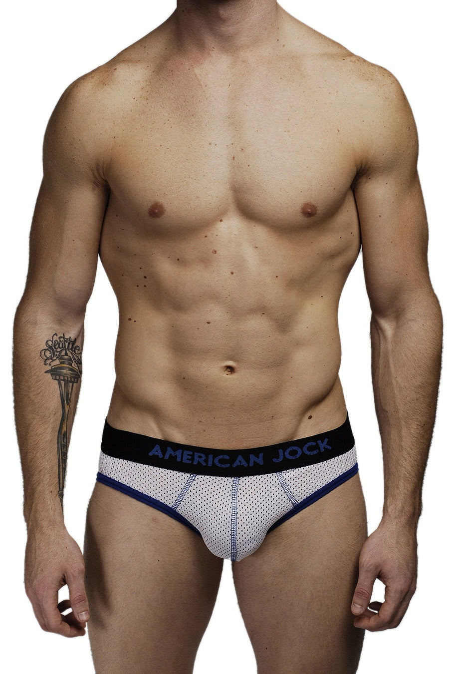 American Jock White/Royal Athletic Mesh Jock Brief