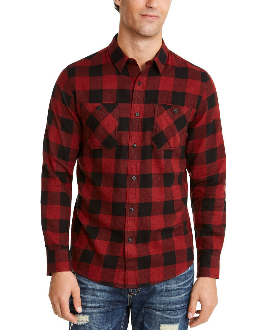 American Rag Austin Check Shirt Dark Scarlet