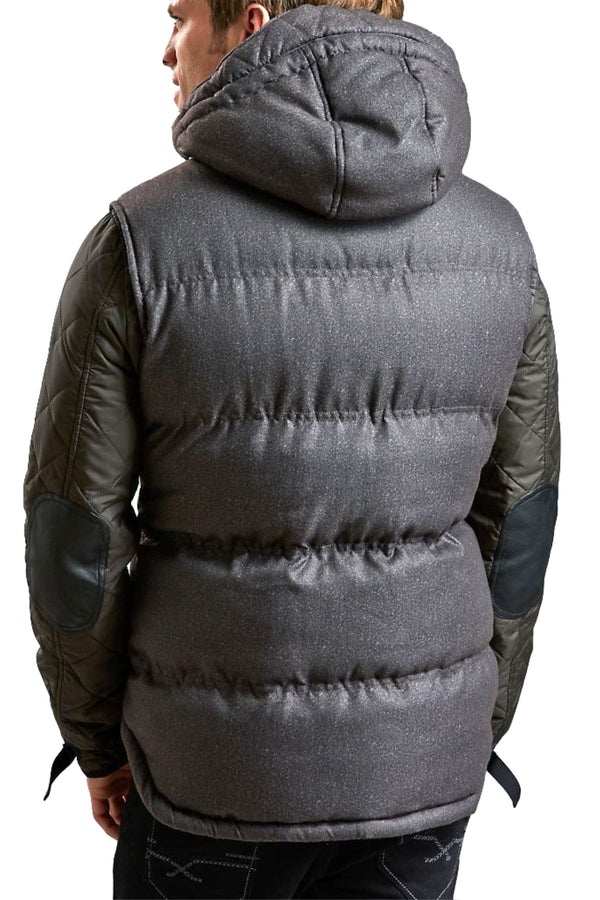 American Stitch Black/Dark-Grey Davey Puffer Vest