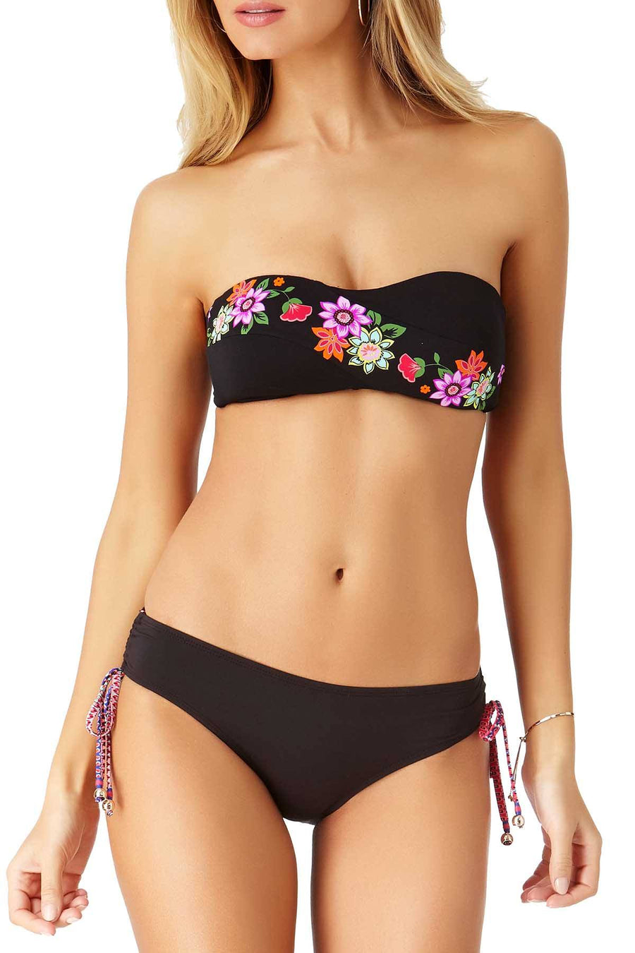 Anne Cole Black Fleetwood Side Tie Bikini Bottom