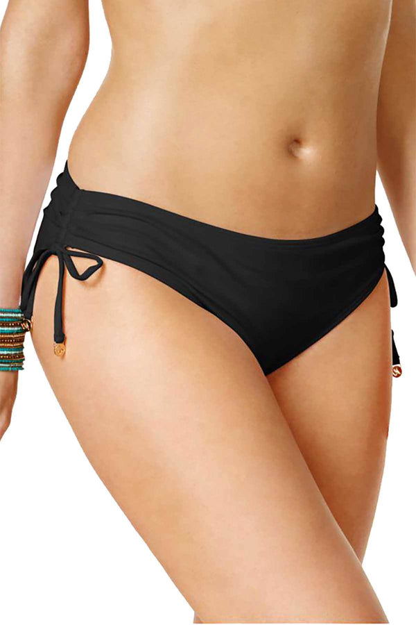 Anne Cole Side Tie Swim Brief Bottom in Black